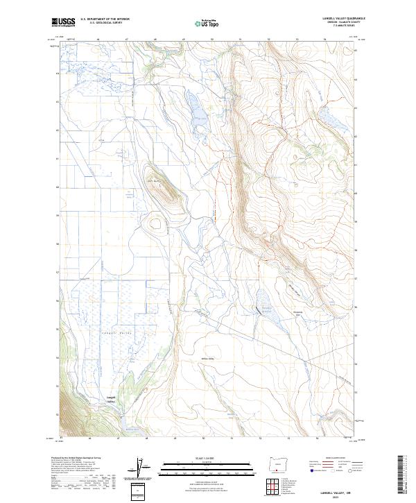 Langell Valley 2023 topographic map thumbnail
