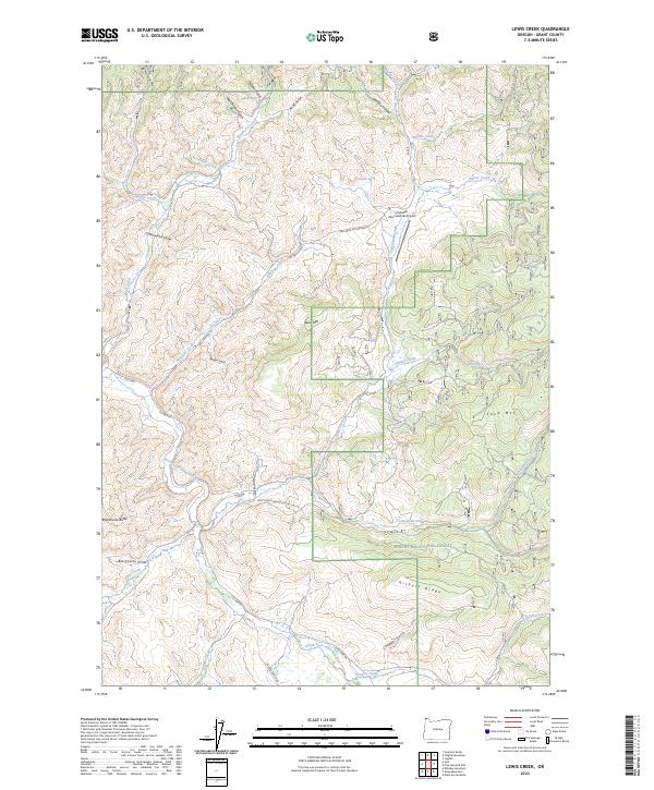 Lewis Creek 2023 topographic map thumbnail