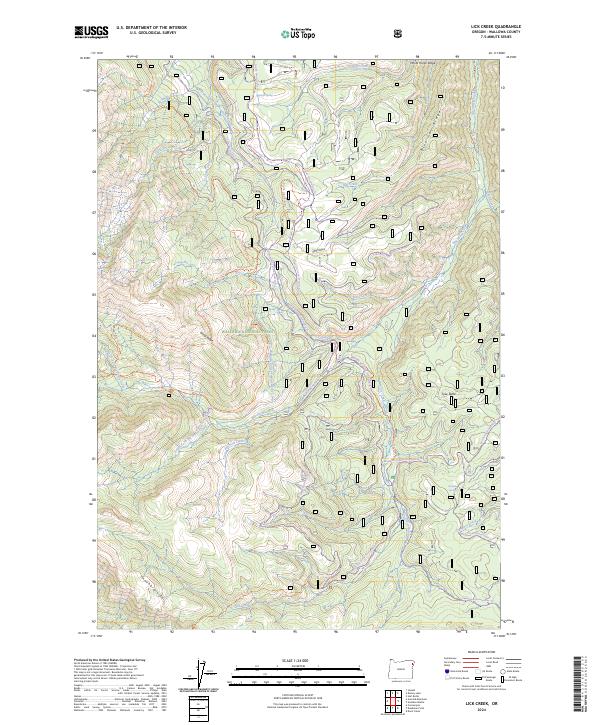 Lick Creek 2024 topographic map thumbnail