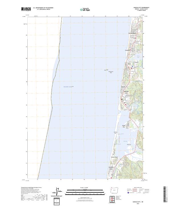 Lincoln City 2024 topographic map thumbnail