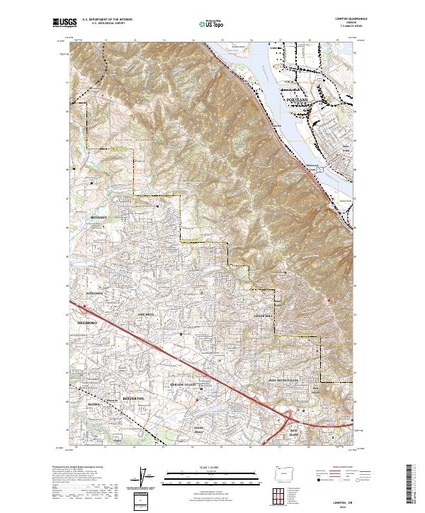 Linnton 2024 topographic map thumbnail