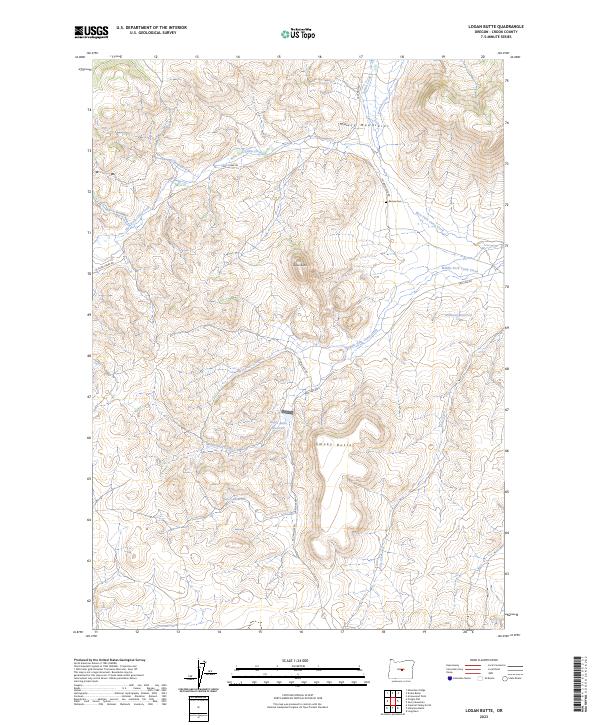Logan Butte 2023 topographic map thumbnail