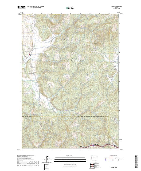 Lorane 2023 topographic map thumbnail