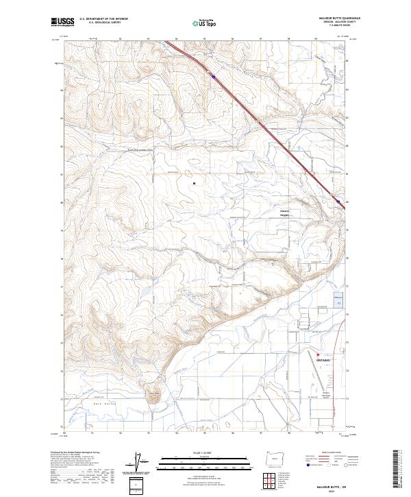 Malheur Butte 2023 topographic map thumbnail