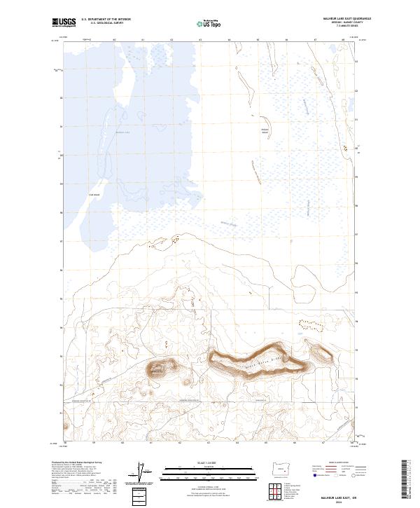Malheur Lake East 2024 topographic map thumbnail
