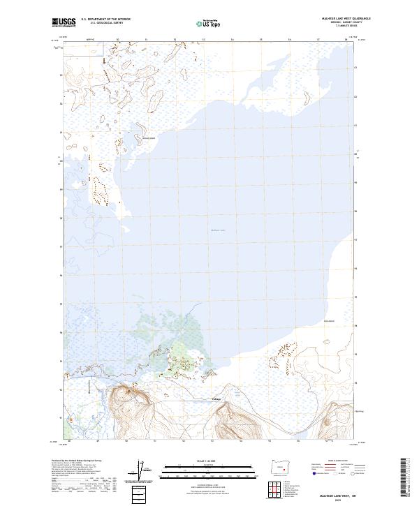 Malheur Lake West 2023 topographic map thumbnail