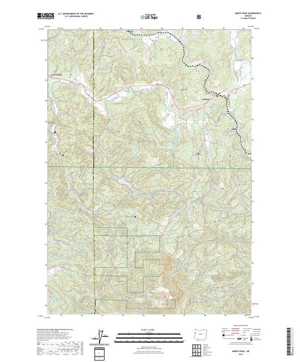 Marys Peak 2023 topographic map thumbnail