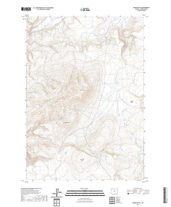 Maupin Butte 2023 topographic map thumbnail