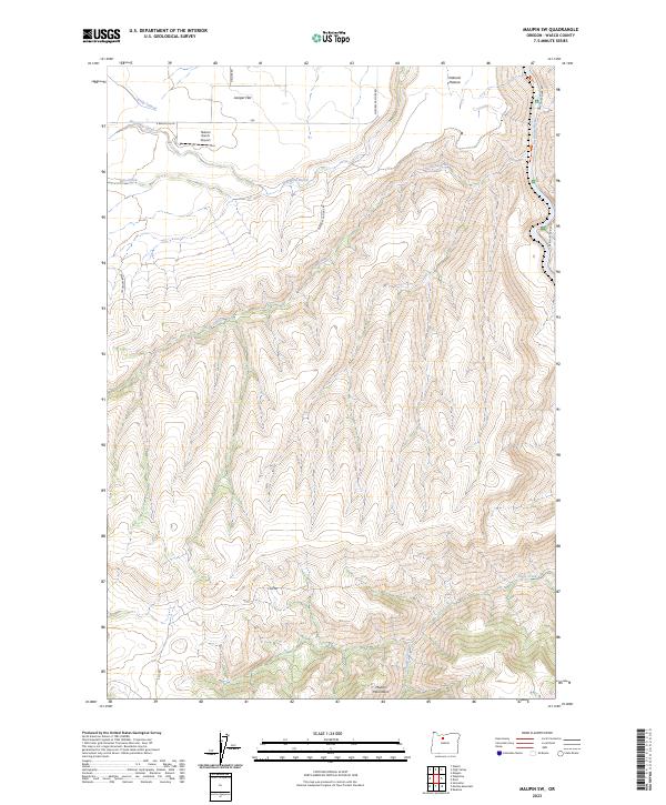 Maupin SW 2023 topographic map thumbnail