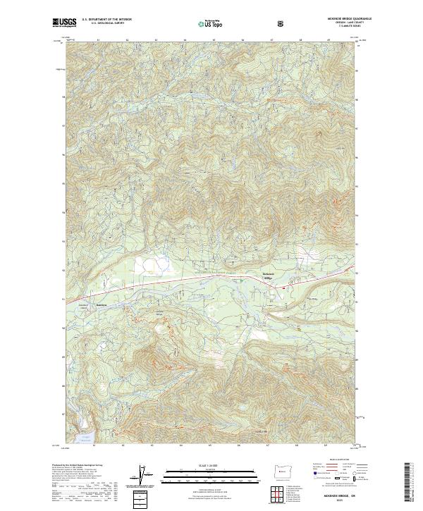 McKenzie Bridge 2023 topographic map thumbnail