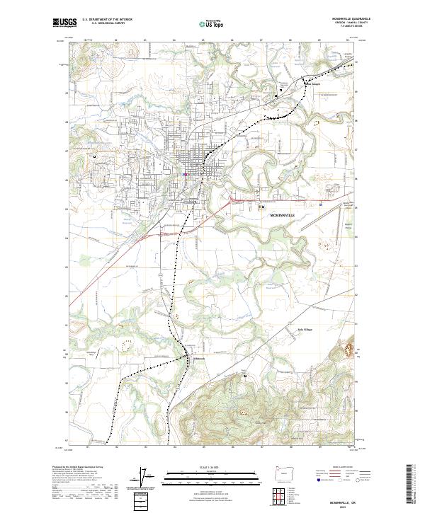 McMinnville 2023 topographic map thumbnail