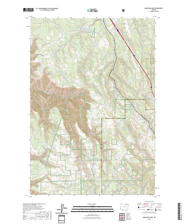 Meacham Lake 2023 topographic map thumbnail