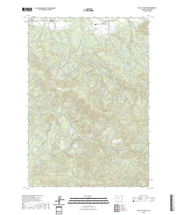 Mill City South 2023 topographic map thumbnail