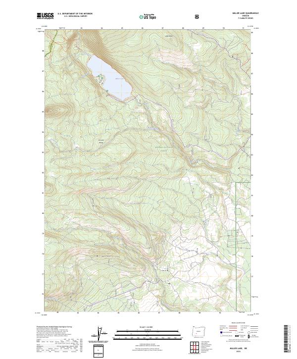 Miller Lake 2023 topographic map thumbnail
