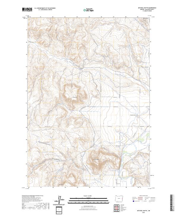 Mitchell Butte 2023 topographic map thumbnail