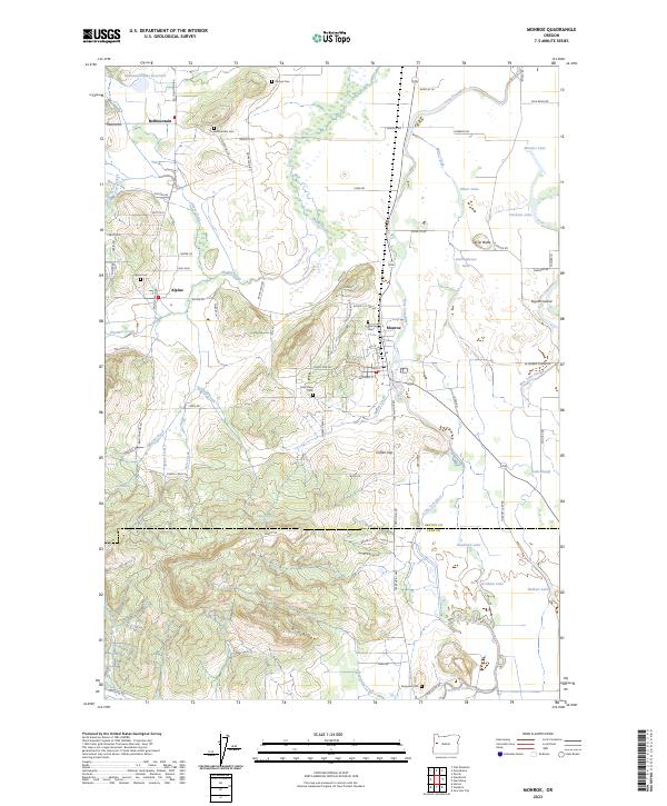 Monroe 2023 topographic map preview