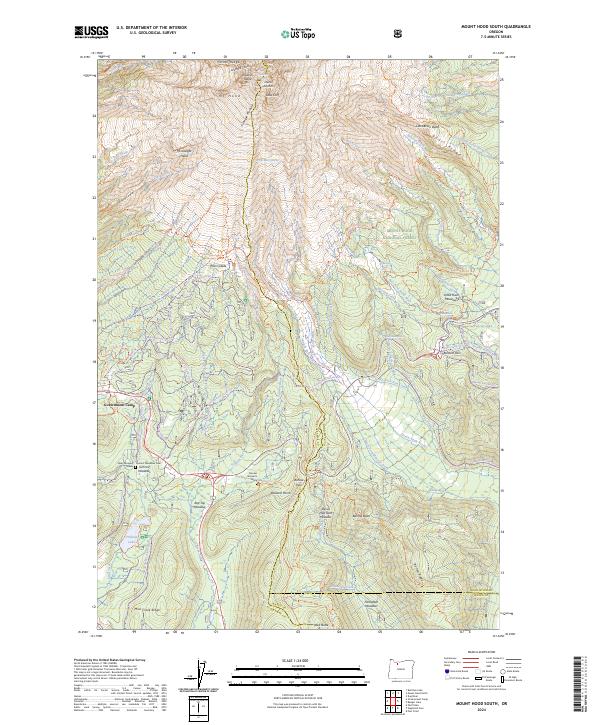 Mount Hood South 2024 topographic map thumbnail