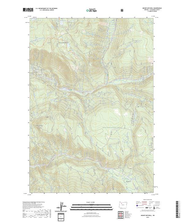Mount Mitchell 2023 topographic map thumbnail