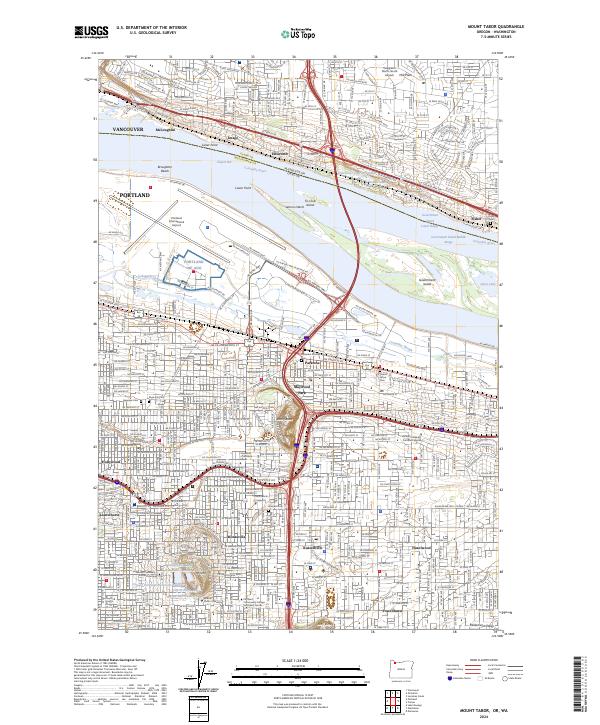 Mount Tabor 2024 topographic map thumbnail