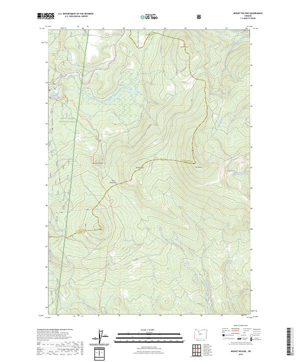 Mount Wilson 2023 topographic map preview