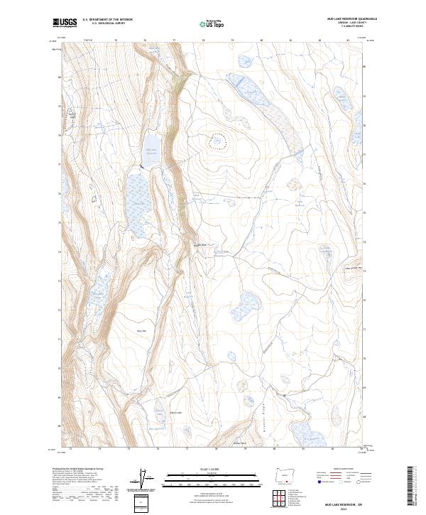 Mud Lake Reservoir 2024 topographic map thumbnail