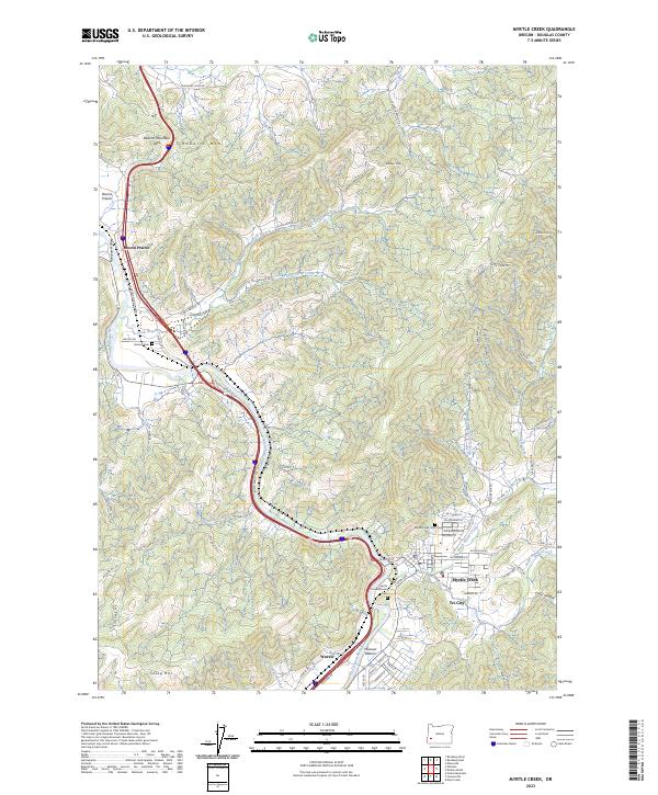 Myrtle Creek 2023 topographic map thumbnail