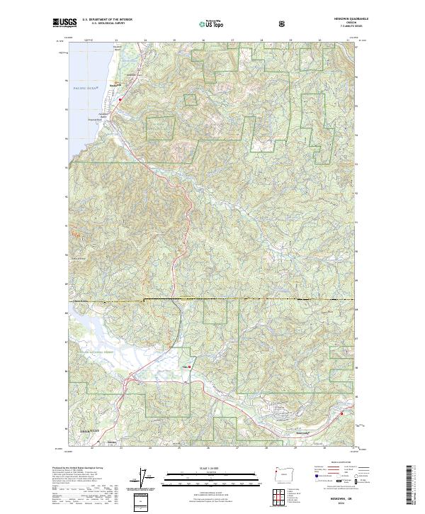 Neskowin 2024 topographic map thumbnail