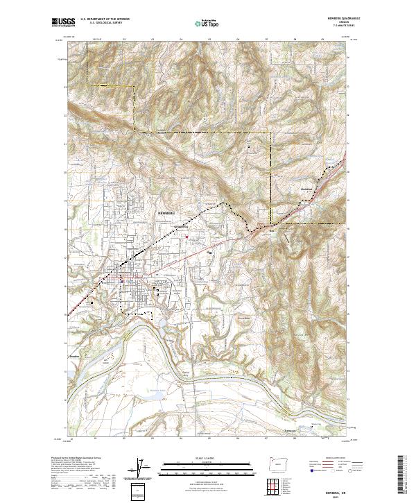 Newberg 2023 topographic map thumbnail