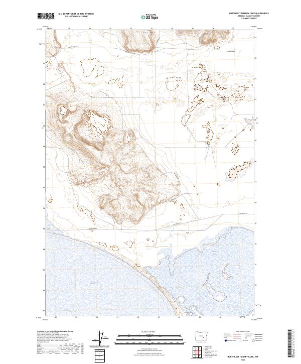 Northeast Harney Lake 2024 topographic map thumbnail