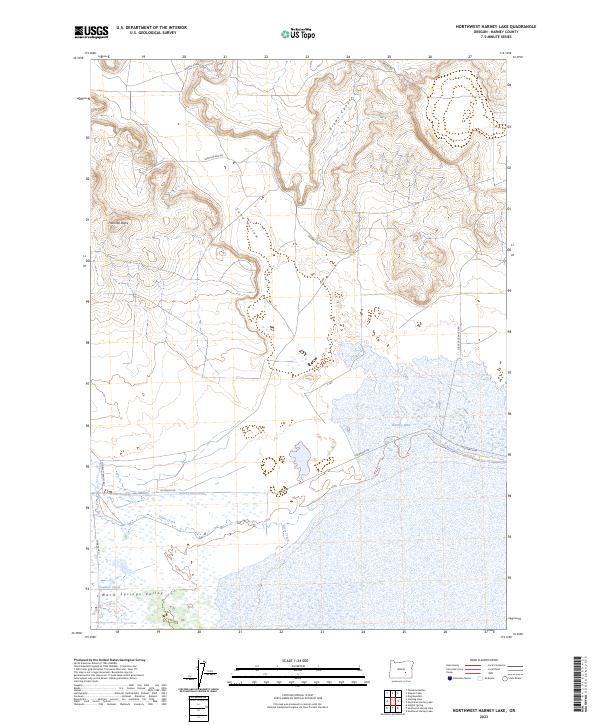 Northwest Harney Lake 2023 topographic map thumbnail