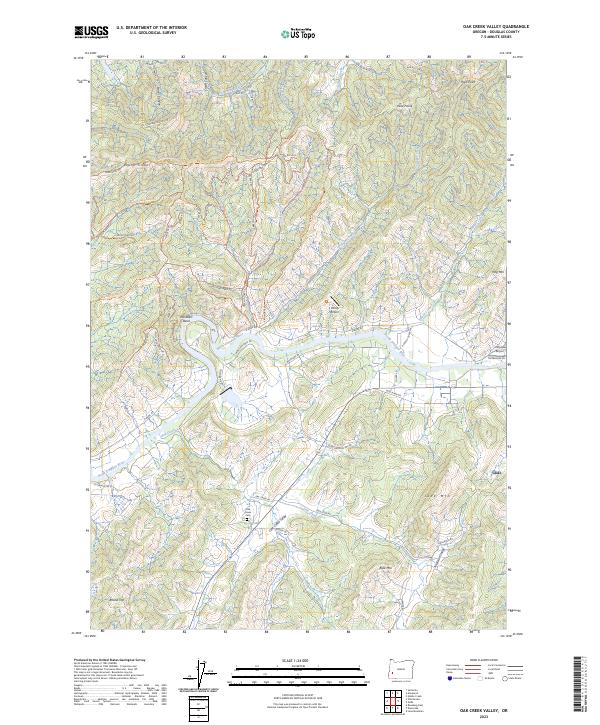 Oak Creek Valley topographic map thumbnail
