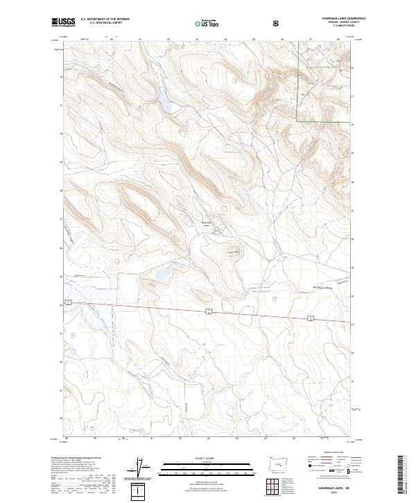 Oakerman Lakes 2023 topographic map thumbnail