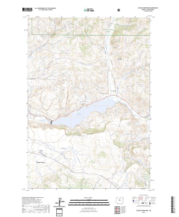 Ochoco Reservoir 2024 topographic map thumbnail