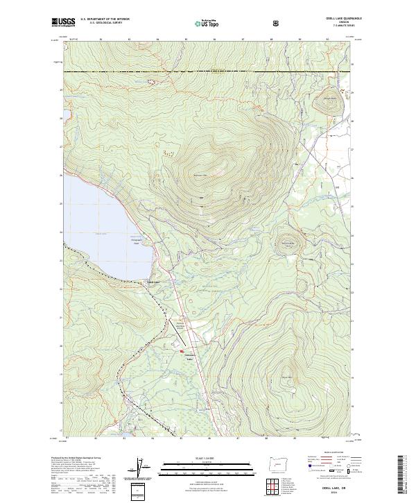 Odell Lake 2024 topographic map thumbnail