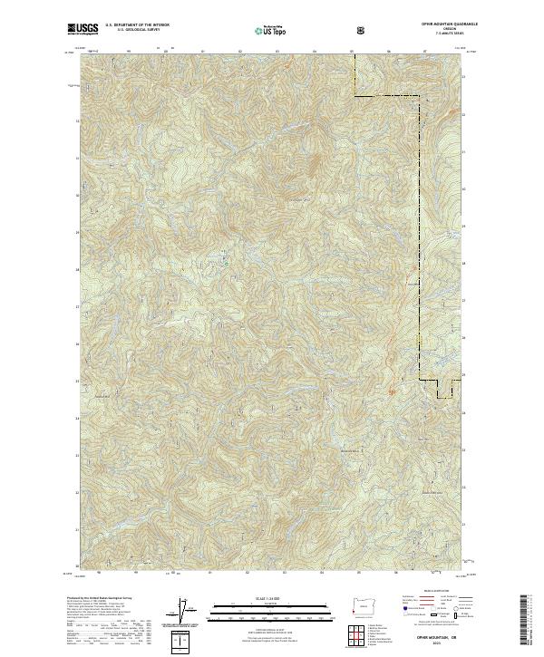 Ophir Mountain 2023 topographic map thumbnail