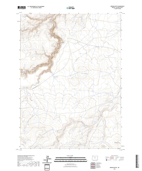 Oregon Butte 2024 topographic map thumbnail
