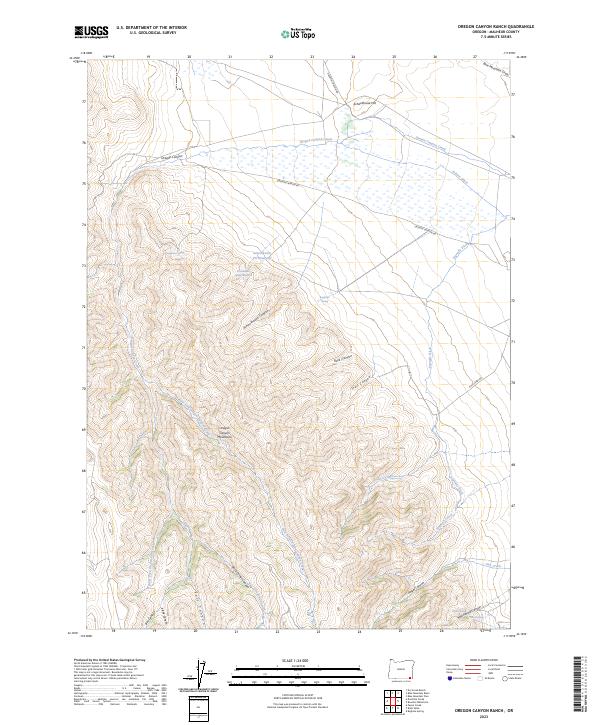 Oregon Canyon Ranch 2023 topographic map thumbnail