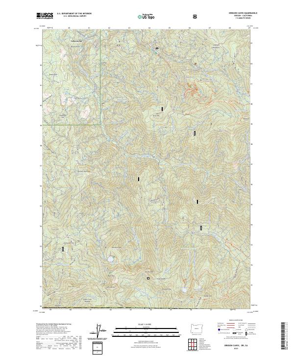 Oregon Caves 2023 topographic map thumbnail