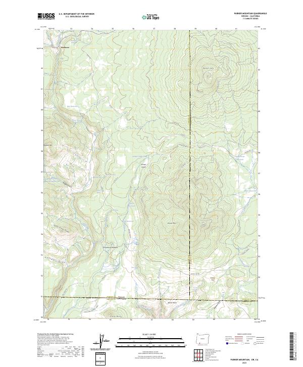 Parker Mountain 2023 topographic map thumbnail