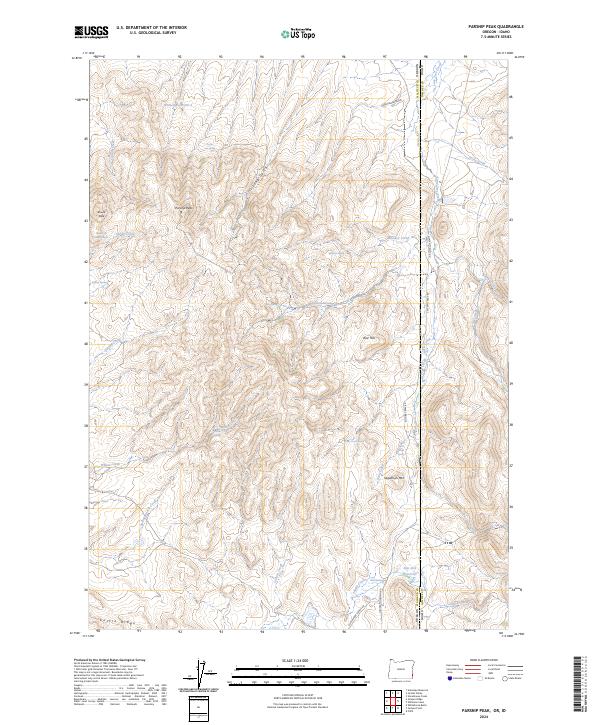 Parsnip Peak 2024 topographic map thumbnail