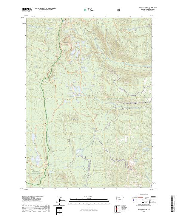 Pelican Butte 2023 topographic map thumbnail