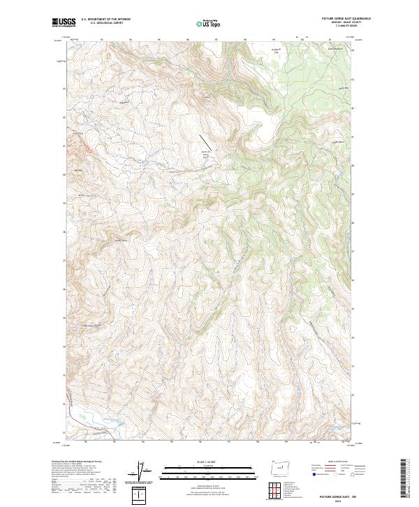 Picture Gorge East 2024 topographic map thumbnail