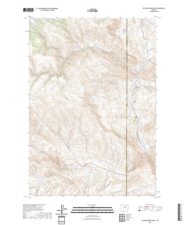 Picture Gorge West 2023 topographic map thumbnail