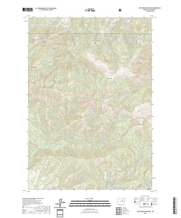 Pine Creek Mountain 2023 topographic map thumbnail