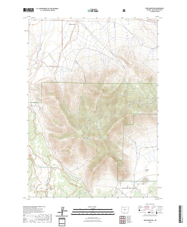 Pine Mountain 2023 topographic map thumbnail