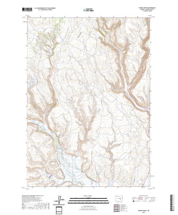 Poison Creek 2023 topographic map thumbnail
