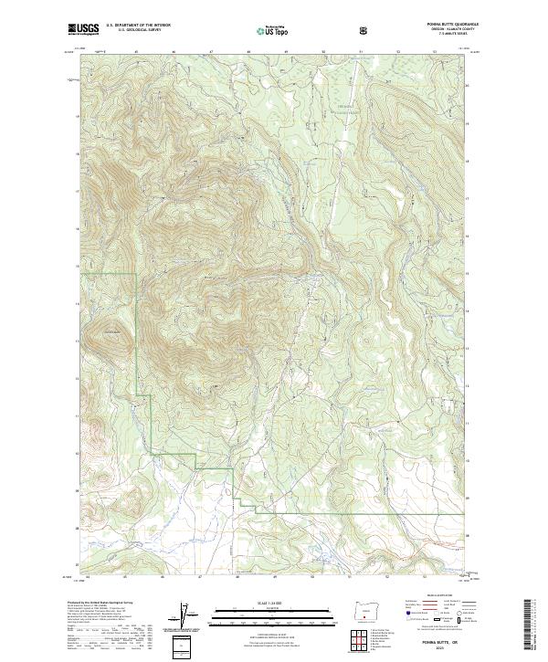 Ponina Butte 2023 topographic map thumbnail