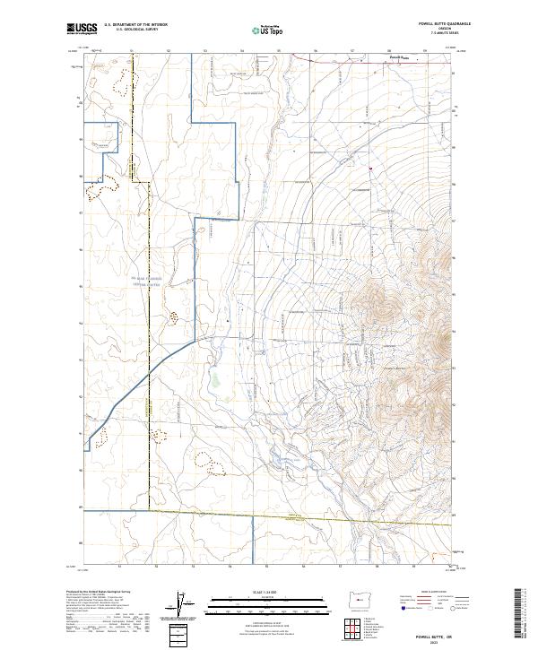 Powell Butte 2023 topographic map thumbnail