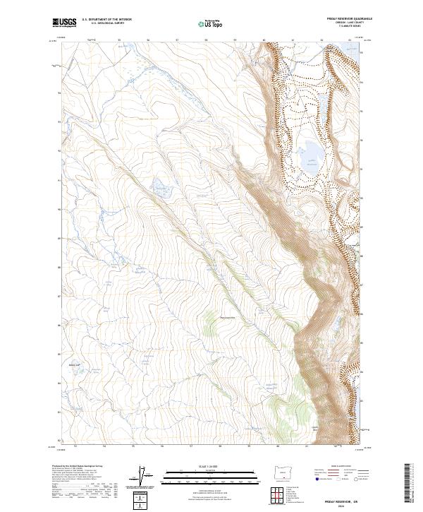 Priday Reservoir 2024 topographic map thumbnail