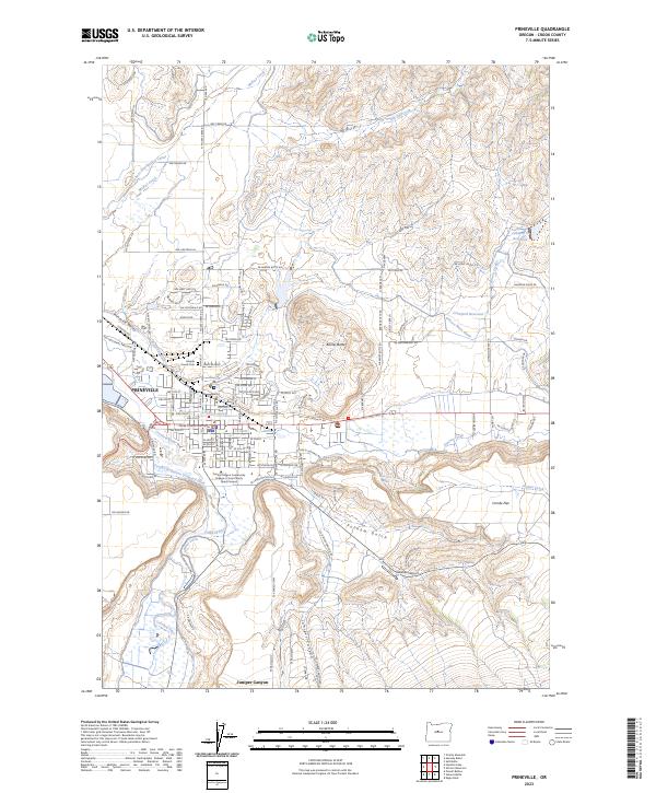 Prineville 2023 topographic map thumbnail